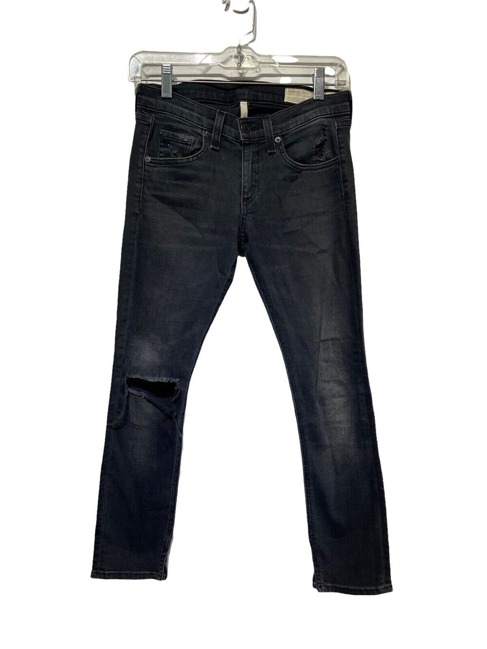 rag & bone size 25 Steele destroyed black capri jeans